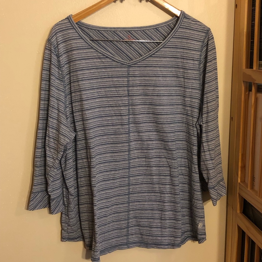 DONATED to WNC Helene Recovery 3X Talbots 3/4 sleeve, V-neck knit top / tee